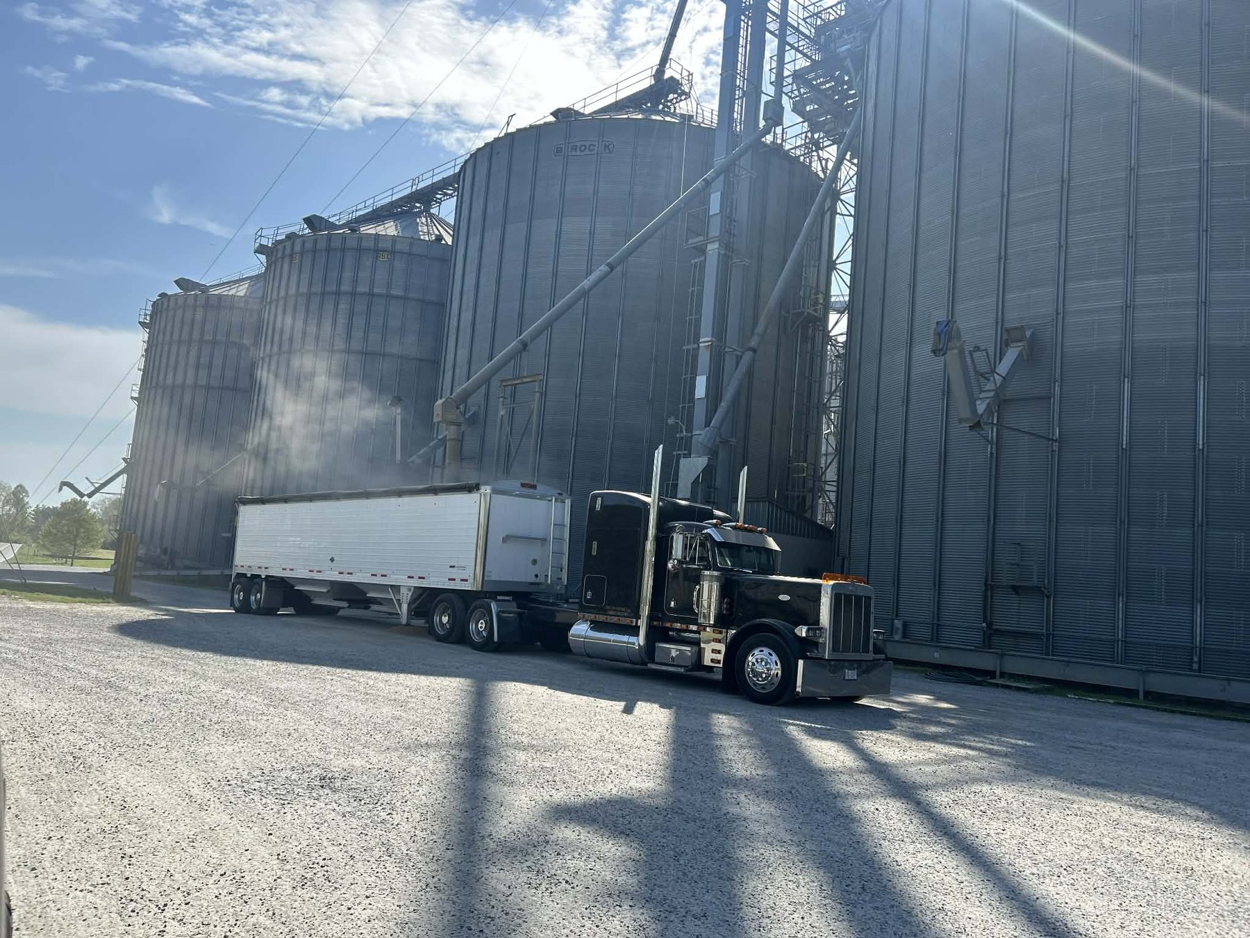 DQS Transport truck at a grain elevator